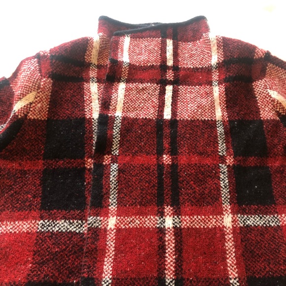 Joseph A. Red Plaid Open Front Cardigan Sweater - Picture 13 of 15